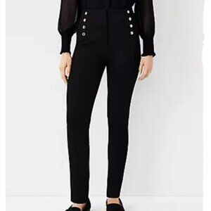 Anne Taylor Audrey Sailor Skinny Bi Stretch High Rise Crop Pant in Black - NWT